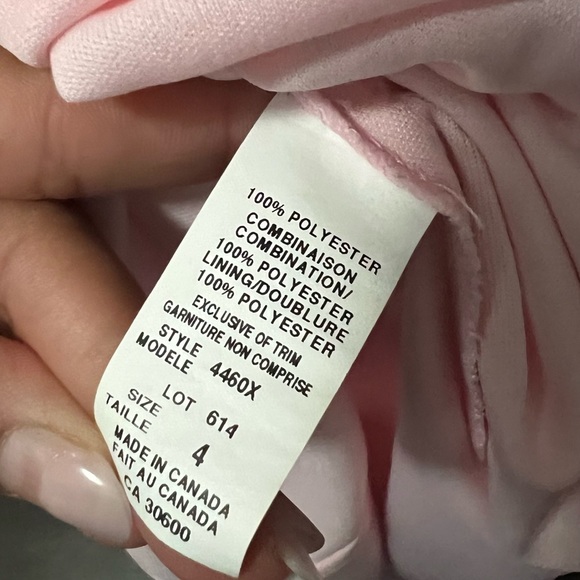 Vintage Knee Length Satin/Chiffon Light Pink Formal Dress - Picture 15 of 16